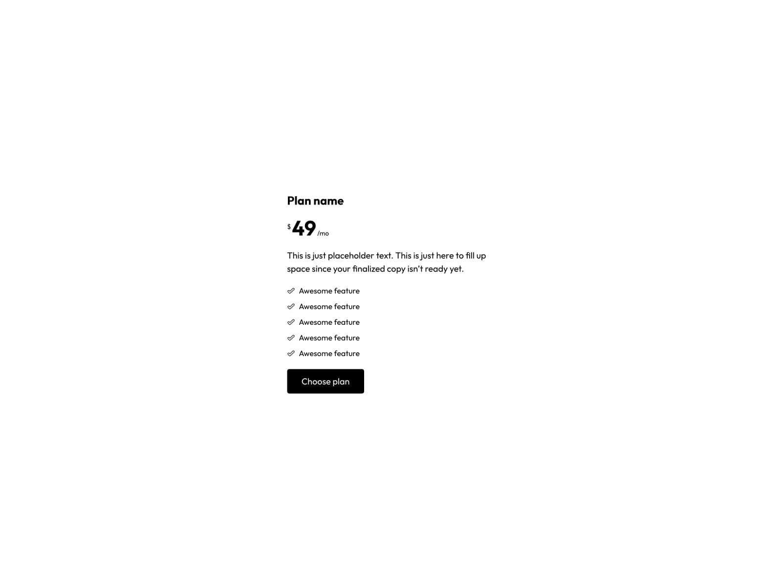 Pricing Card Alpha