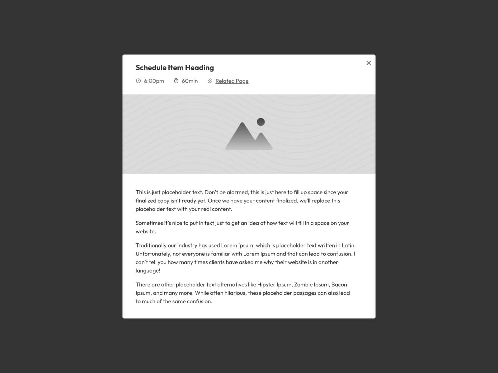 Event Modal Alpha