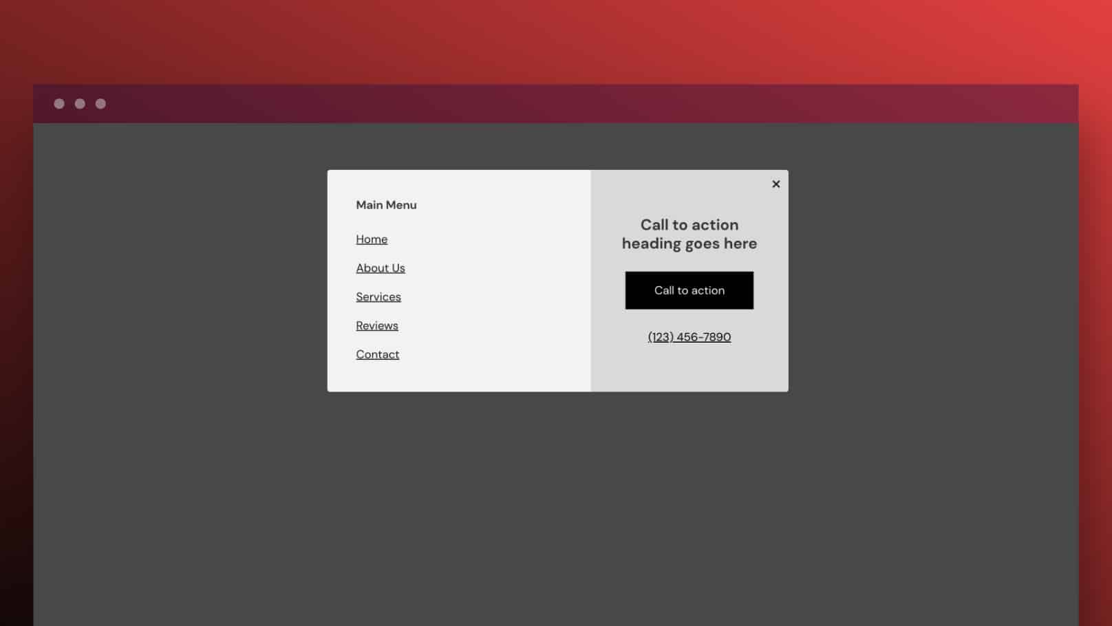 Menu Modal Alpha